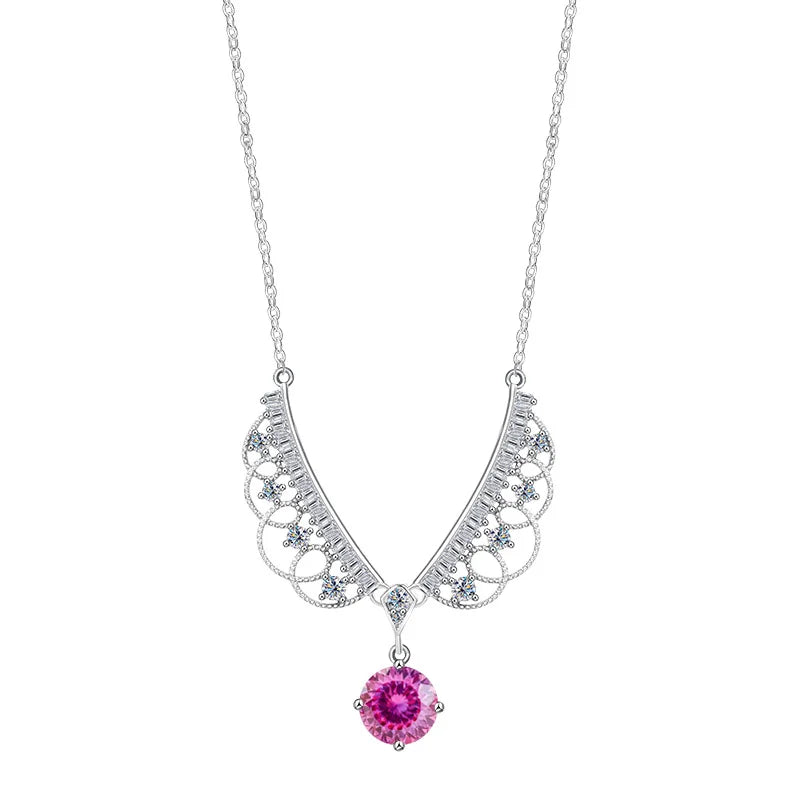 TY 925 Sterling Silver Moissanite Lace Necklace Women D-Color Moissanite Brand Necklace 1Carat Lab Moissanite Luxury Jewelry