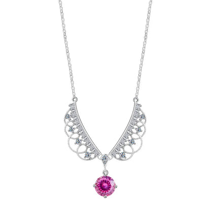 TY 925 Sterling Silver Moissanite Lace Necklace Women D-Color Moissanite Brand Necklace 1Carat Lab Moissanite Luxury Jewelry