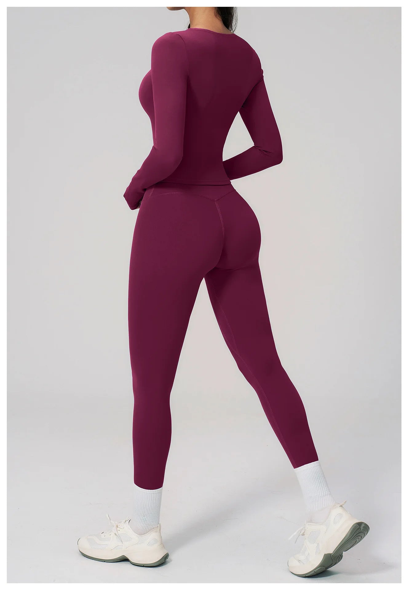 Yoga Set 2PCS Women Tracksuit Sportswear Workout Clothes Athletic Wear Gym Clothing Legging Fitness Top Long Sleeve Sports Suits