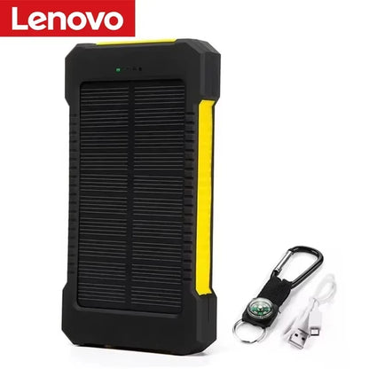Lenovo 500000mAh Outdoor Solar Power Bank Super Fast Charging Portable External Battery for iPhone Samsung Huawei