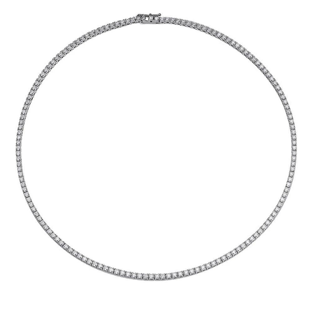 3mm S925 Sterling Silver D Color VVS1 Moissanite Tennis Necklace GRA Certified Lab Diamond  for Women Man Jewellery