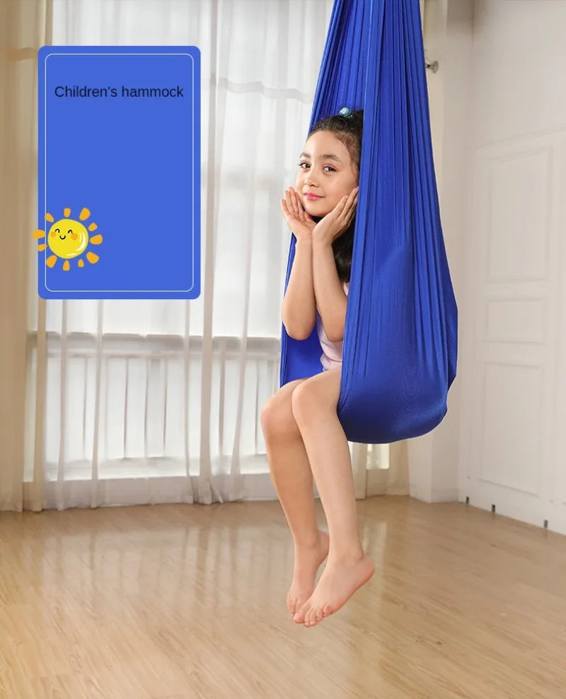 Sensory Swing for Children's Child 150X280CM Home Hammock Hangemock Adjustable Yoga Fitness Tool with Extension Straps Carabiner