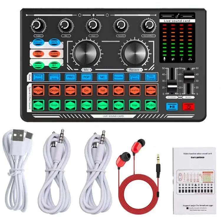 Live Sound Card with Condenser Microphone Kit, Audio Equipment for Live Streaming Podcast Recording Karaoke