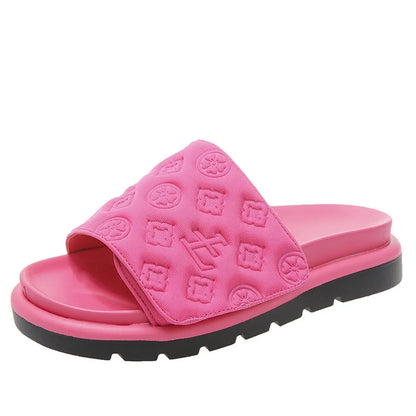 Magic Tape Flat Slippers Women Summer Luxury Shoes woman Brand Platform Sandals Ladies Height Increase Flats Slides Slippers