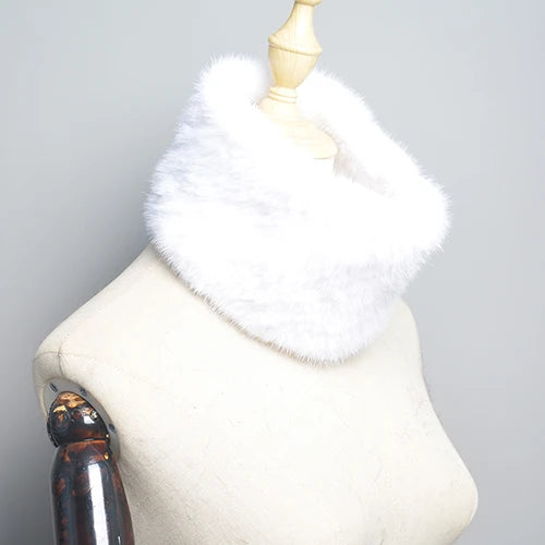 Winter Ring Scarf Women Real Fur Mink Warm Fashion Female Loop Mink Scarves 2026 For Women Knitted Ring Scarfs