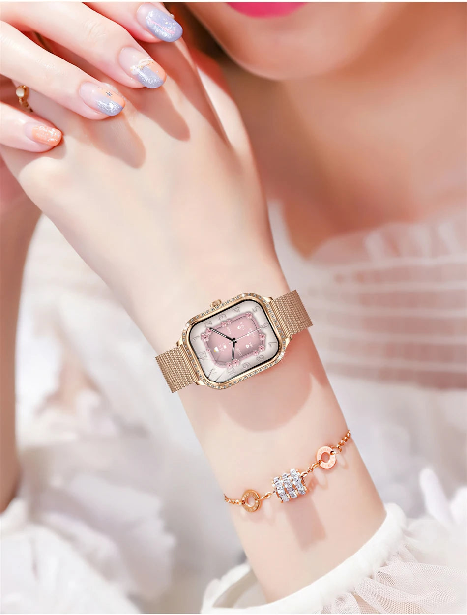 Fashion Women Diamond Watch 1.75 inch 360*360 HD Display Heart Rate Blood Oxygen Monitoring Bluetooth Call Smartwatch 2026 New