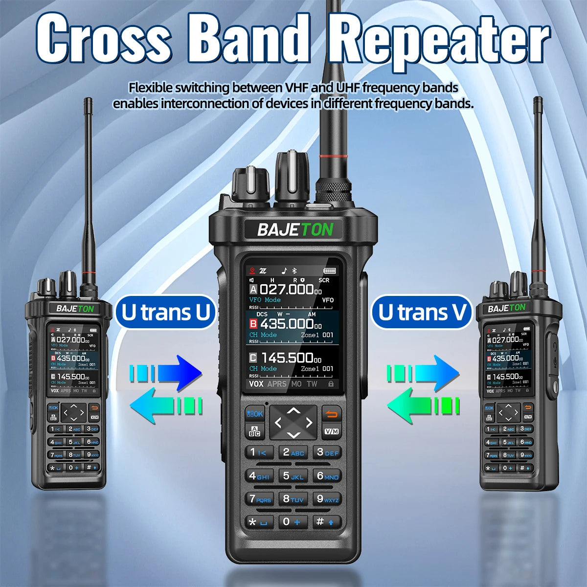 BAJETON BJ-9000 Walkie Talkie CB/SSB/HF 27Mhz Bluetooth Programmable GPS APRS 10W Long Rang For RT-950 RT-950 PRO Ham Radio
