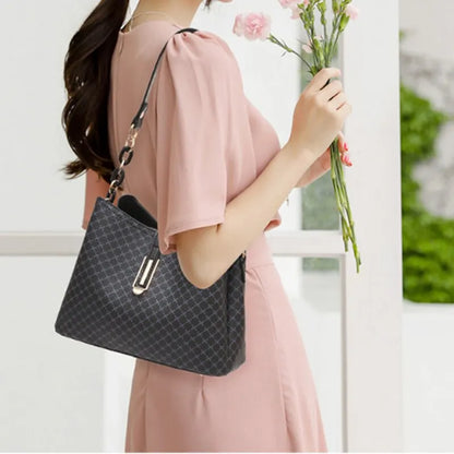 New Fashion Bucket Women Luxury Design Shoulder Bag Large Capacity Ladies PU Leather Crossbody Bag