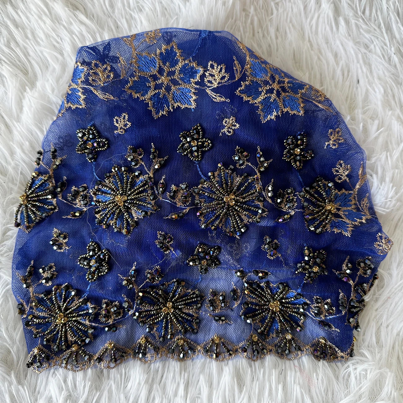High Quality Lace handcrafted Beaded Turban Hat Female Head Wraps Caps Muslim Women Headscarf Bonnet Ready to Wear Inner Hijabs