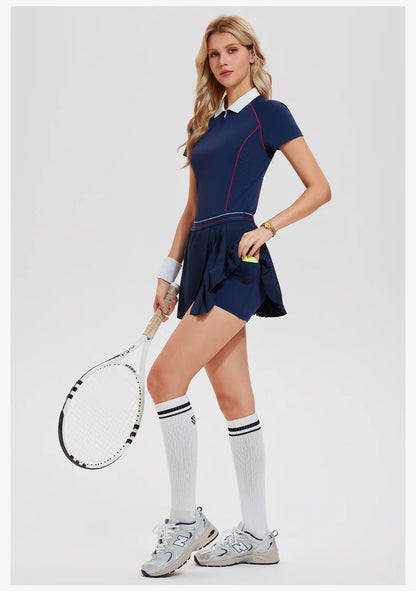 WESTSHAN EU US Size Women A-Line High-Waisted Safty Shorts Pleated Skirt Pickball Tennis Jogger Badminton Golf Sports Skirt