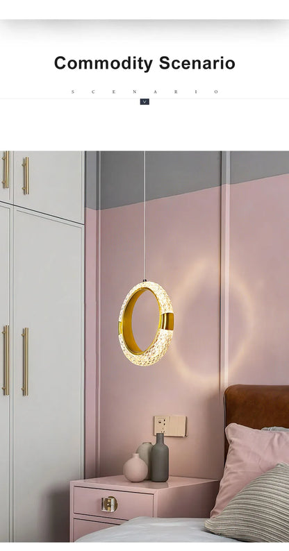 Modern Crystal LED Pendant Lamps Indoor Lighting For Home Decor Led Lights Living Room Bedroom Bedside Hanging Lamp