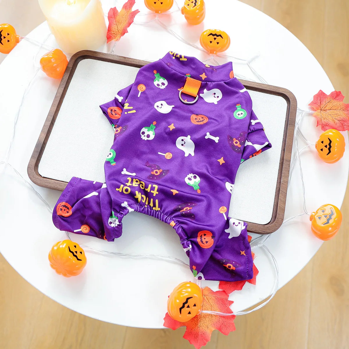 Girl Halloween Pajamas Apparel For Small Dogs Chest Closed Pet Indoor Home Wear Clothes Overall Tracksuit Chihuahua Yorkshire