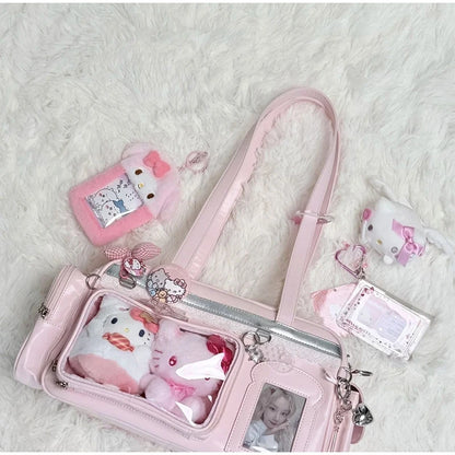 New Concert Ita Bags Y2k Cute Jk Girl Shoulder Bags Badge Display Transparent Crossbody Bag Stylish Large-capacity Commuter Bags