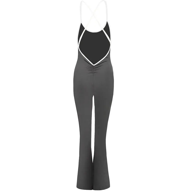 Women's Jumpsuits Streetwear Fashion Summer New Casual Slim Clothing Solid Sexy Sling Backless Elegant Female Jumpsuits Clothing