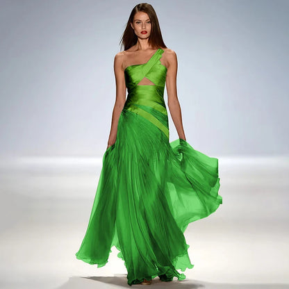 Gorgeous Strapless Sleeveless Elegant Women Prom Gown Floor Length A Line Tullle Backless Evening Dress