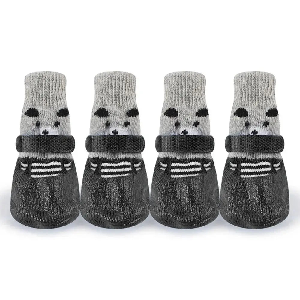 Autumn Winter Pet Dog Shoes Socks Waterproof Cats Dogs Rubber Socks Non-slip Dog Rain Snow Boots Socks Dogs Knitting Warm Socks