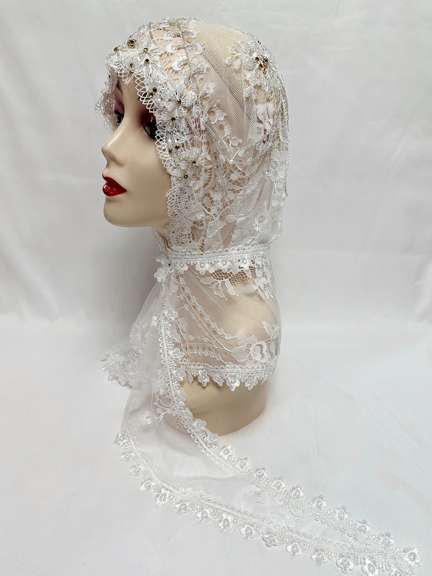 New 2025 Muslim Women Shawl Headscarf Luxury Tassels Beads Scarf Malaysia Prayer Kufi Islam Saudi Arabia Lace Hijab