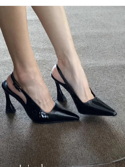 2026 New Fashion Women's Slingback Sandals Summer Pointed End Woman High Heels Dress Shoes Luxury Sandals Zapatos Mujer