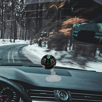 38Mm Compact Plastic Compass for Car Dashboard Mount Suction Cup Navigation Tool for Automotive Marine Outdoor Travel Dash