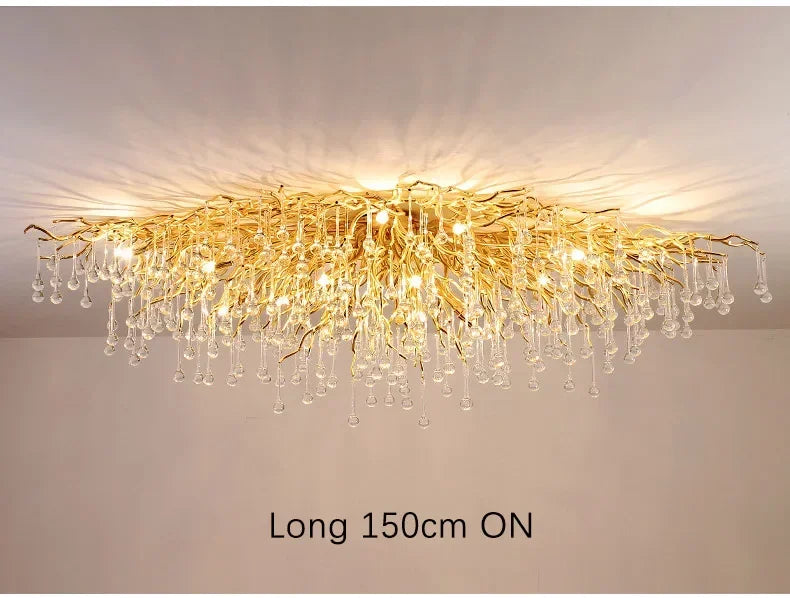 Rectangle Luxury Gold Crystal Chandelier For Dining Living Room Lobby Kitchen Table Modern Lurxy Gold Crystal Celling Chandelier