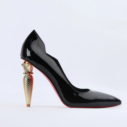 luxury Red Bottom Black Pointed toe Heels for Women Shoes 2024 Elegant and Classy Designer Slingback Heels High Quality big Size