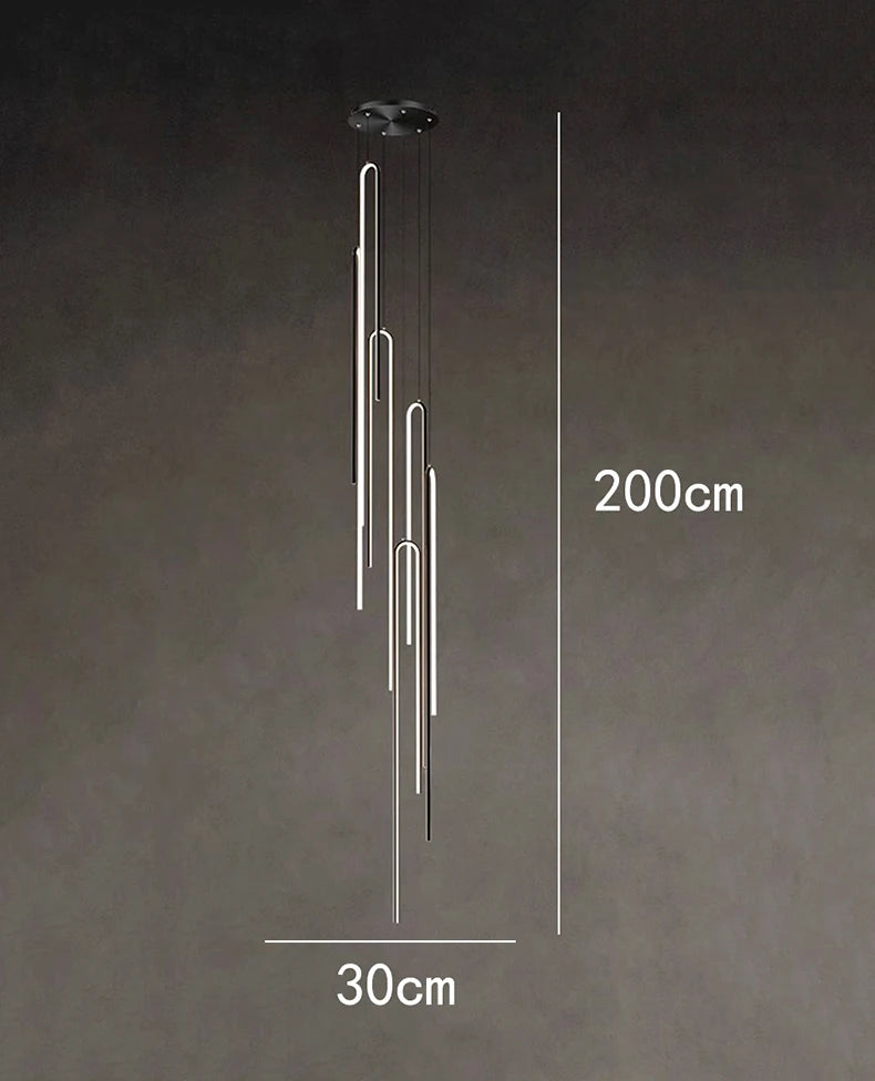 Modern ring stairs led lights pendant light lamps for living room led Chandeliers for dining room hanging light indoor lighting
