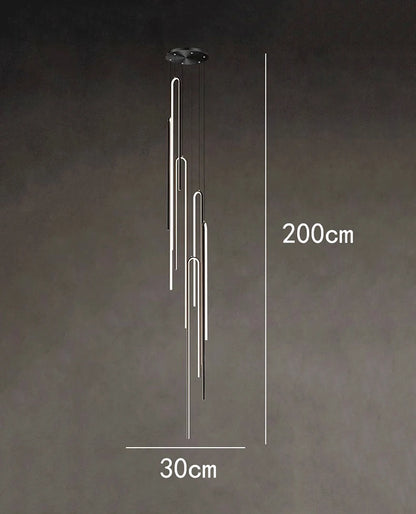 Modern ring stairs led lights pendant light lamps for living room led Chandeliers for dining room hanging light indoor lighting