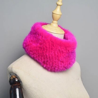Winter Ring Scarf Women Real Fur Mink Warm Fashion Female Loop Mink Scarves 2026 For Women Knitted Ring Scarfs