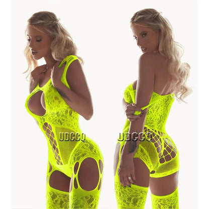 Sexy Sleepwear Lingerie Sheer Babydoll Underwear Body Stocking Chemises Catsuit Bodysuits Plus Size Nightgown Bodysuit