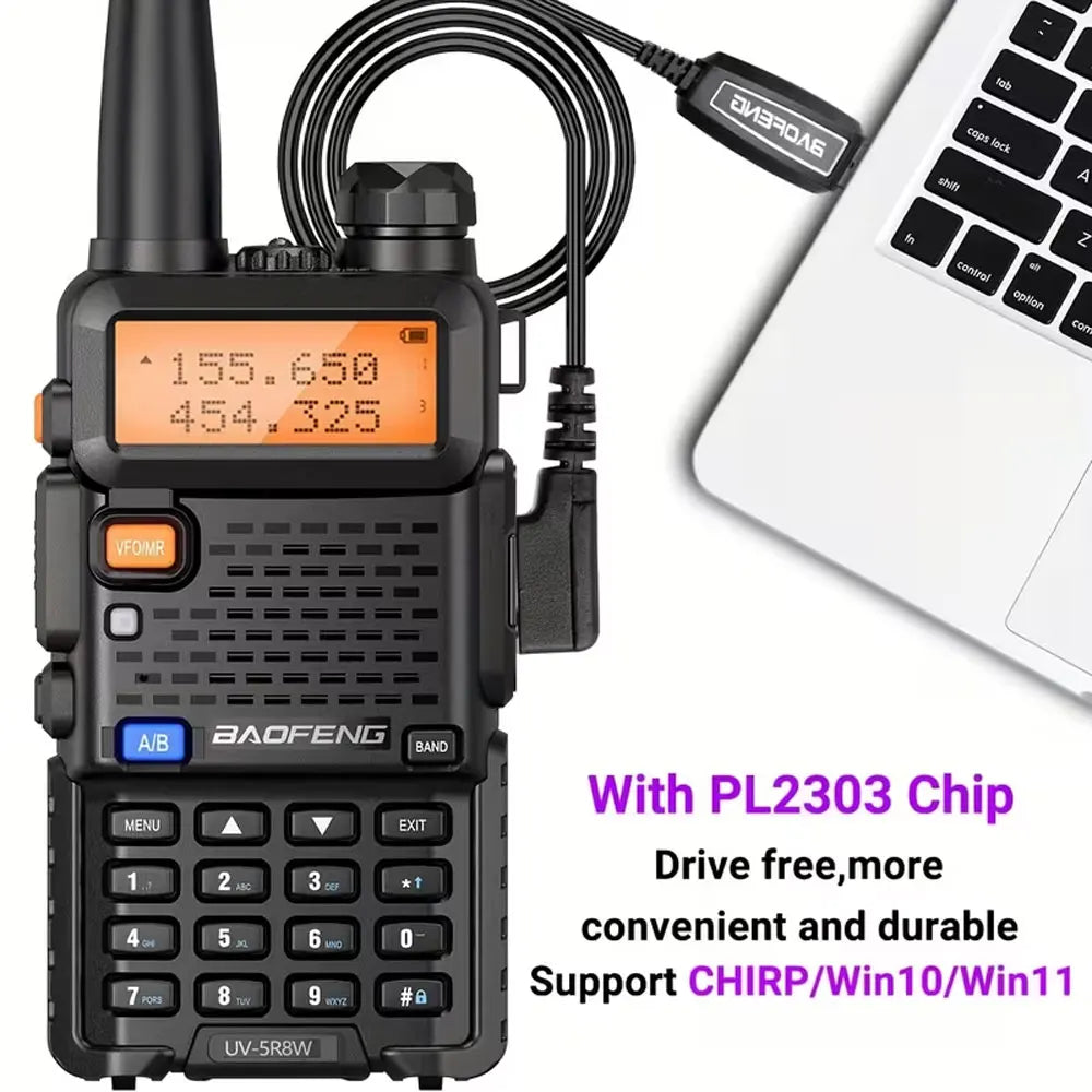 1/2PCS BaoFeng UV-5R 8W Tri-Power Walkie Talkie High Power Dual Band Long Range 128 CH Portable Handheld UV 5R Ham Two Way Radio