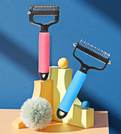 Dog Comb Knife Dogs Combs Double-sided Pet Hair Remover Stainless Steel Dog Brush for Hair Knot Cleaning Dogs Brush Pet Products