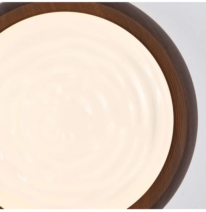 Modern LED Ceiling Light Circular Wood Grain Walnut Acrylic Ceiling Lamp  Bedroom Living Room Restaurant Aisle Home Decor Lights