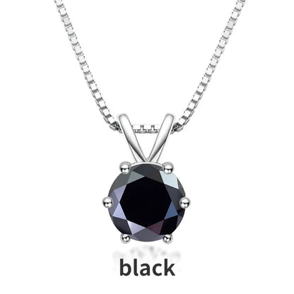 TY 1ct Moissanite Pendant Necklaces S925 Sterling Silver Solitaire Necklace Chains For Women Fine Jewellry Gifts
