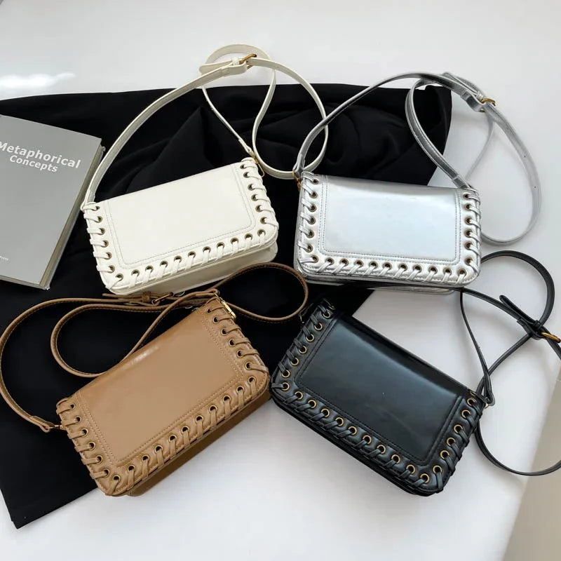 Solid Color Flip Crossbody Bag For Women Small Handbag Women Fashion Designer Bags PU Leather Shoulder Bag Female Purses