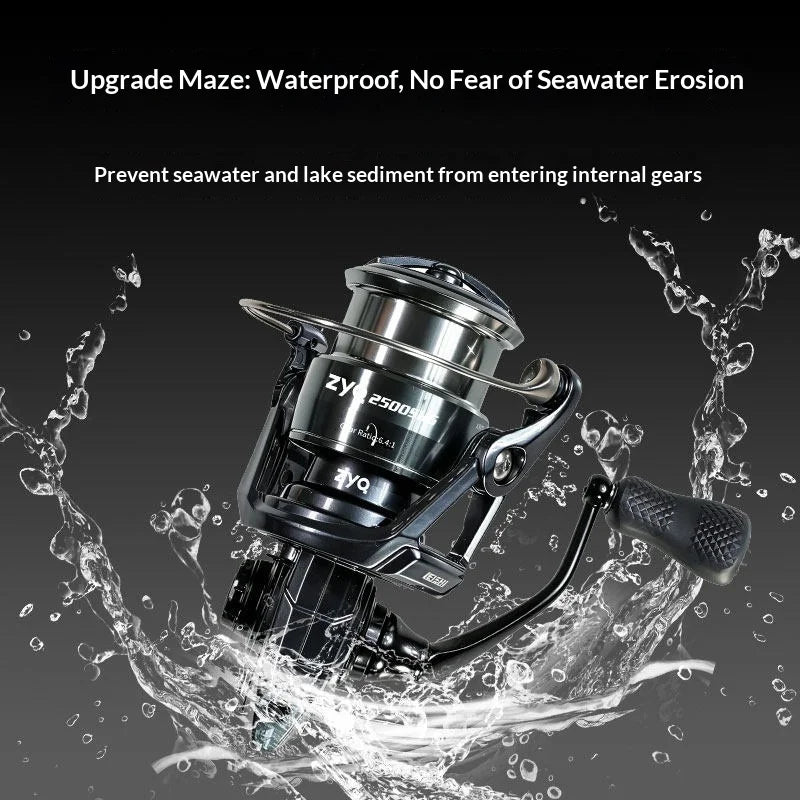 ZYQ Spinning Fishing Reel Leishi Pro Carbon Fiber Metal High Gear Ratio Shallow Spool Waterproof For Freshwater Saltwater Lure