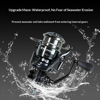 ZYQ Spinning Fishing Reel Leishi Pro Carbon Fiber Metal High Gear Ratio Shallow Spool Waterproof For Freshwater Saltwater Lure