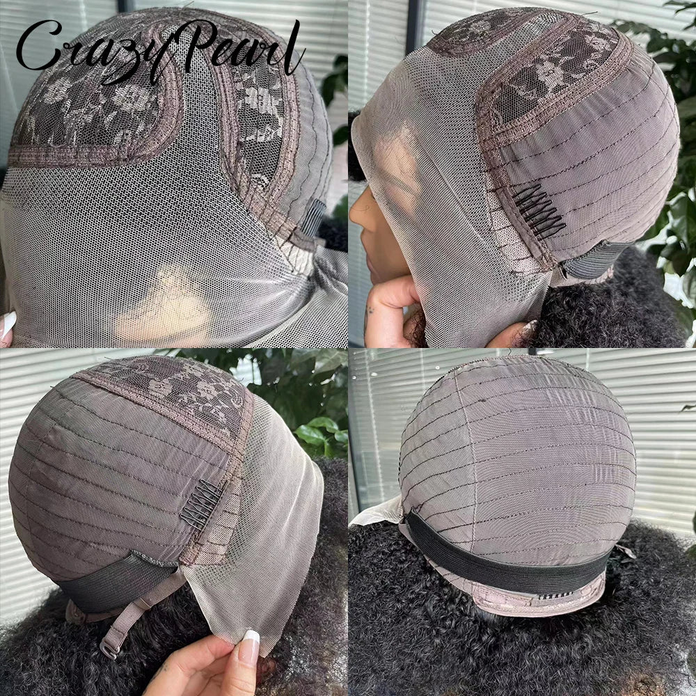Afro Kinky Curly Wig 13X2 T Part Lace Front Wigs 200% Density Human Hair Blended Kinky Curly Lace Frontal Wigs for Black Women