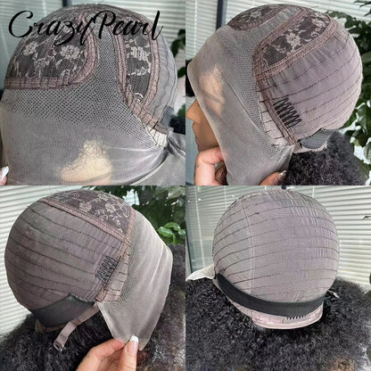 Afro Kinky Curly Wig 13X2 T Part Lace Front Wigs 200% Density Human Hair Blended Kinky Curly Lace Frontal Wigs for Black Women
