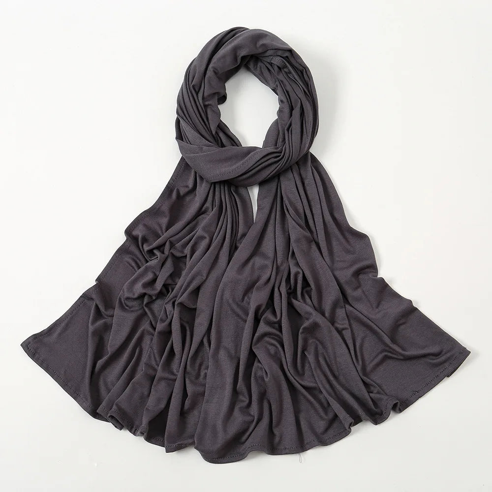 Classic Jersey Hijabs Scarf Plain Solid Color Scarves Style Head Wrap Headscarf for Women