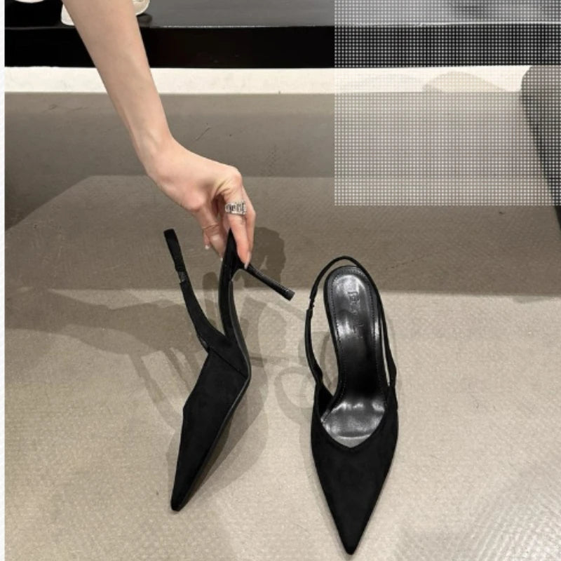Luxury High Heels Sandals Women Sexy Pointed Toe Shoes for Woman Slippers New Party Shoes Pumps Elegant Slides