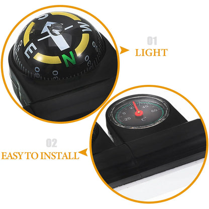 Car Compass Thermometer Multi Functional Dashboard Mount Automotive Navigation Ball Precision Direction Display Ornament