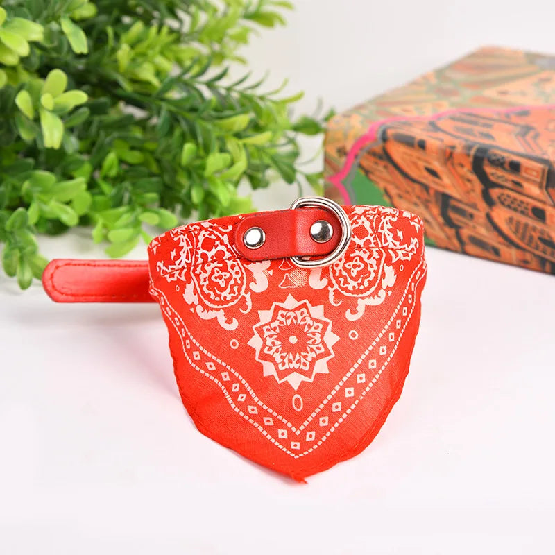 PU Cat Dog Collar with Scarf for Small Medium Dogs Chihuahua Corgi Puppy Adjustable Collars Pet Supplies Accesorios Para Perros