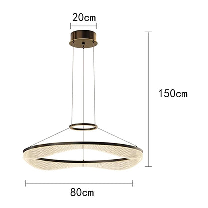 Modern ring stairs led lights pendant light lamps for living room led Chandeliers for dining room hanging light indoor lighting