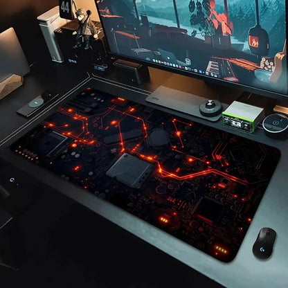 Retro Technology Mouse Pad Large Computer Office Game Table Mats Rubber Anti-slip Mousepads XXL Gaming Desk Pads Laptop Playmat
