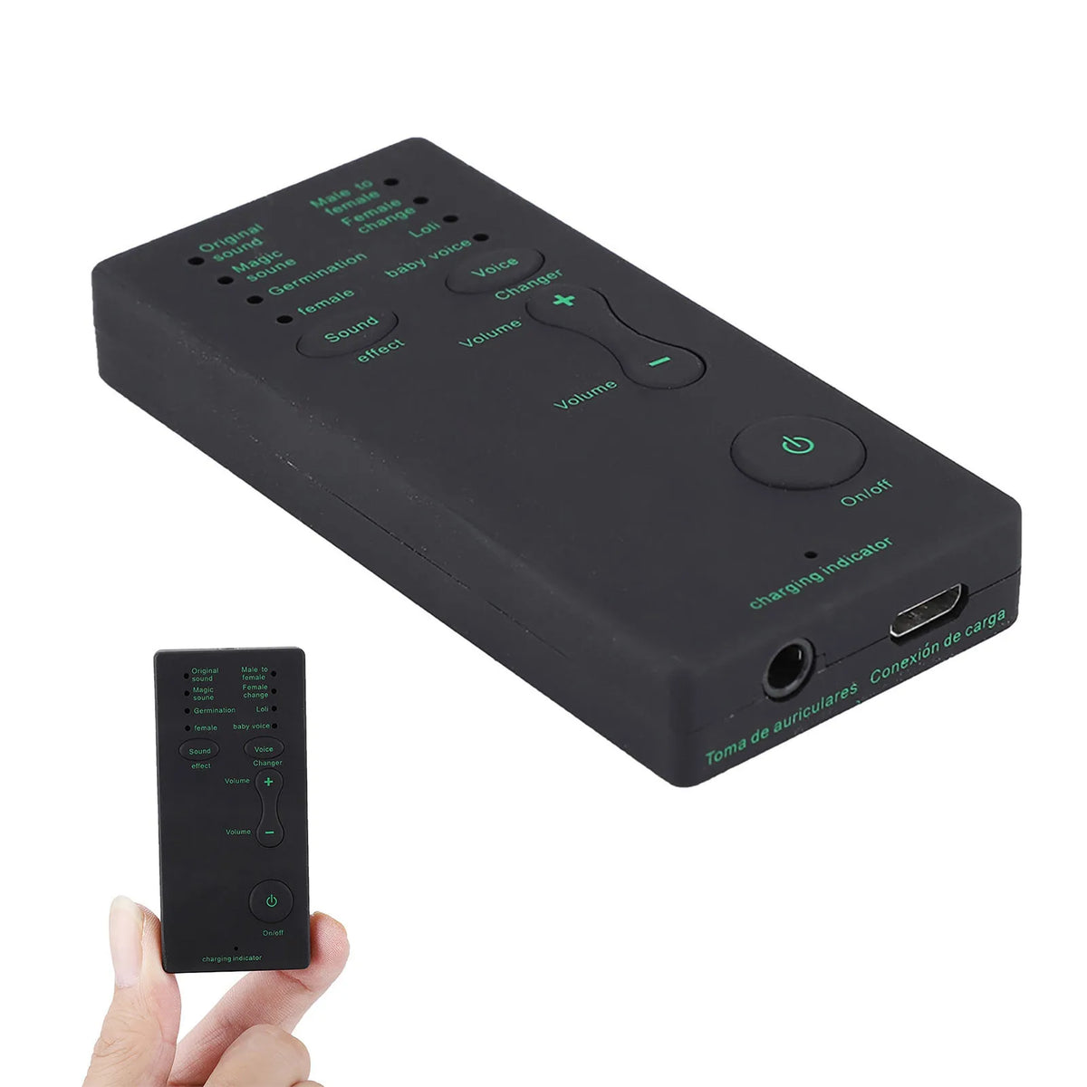 Audio Sound Card Portable Mini Voice Changer Live Broadcast Sound Card For Mobile Phone PC (English Version) External Sound Card