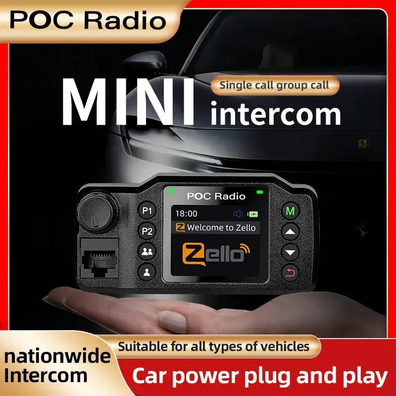 Vehicle-Mounted Long Range Walkie Talkie Two Way Radio Intercom Global Coverage SIM Card Android 4G POC Car Radio