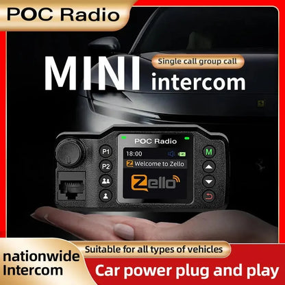 Vehicle-Mounted Long Range Walkie Talkie Two Way Radio Intercom Global Coverage SIM Card Android 4G POC Car Radio