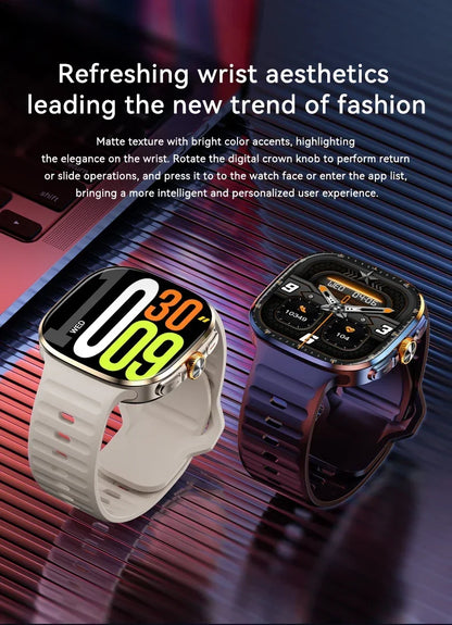 M99 5G Smartwatch: 2.4" AMOLED Screen, Rotating Camera, SIM & WiFi Support for Standalone Calls and Social Media.