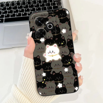 Casing For Redmi 13 Case 13 5G Cute Cat Fashion Luxury Flowers Silicone Shockproof Back Cover For Redmi 13 5G Phone Case Bumper
