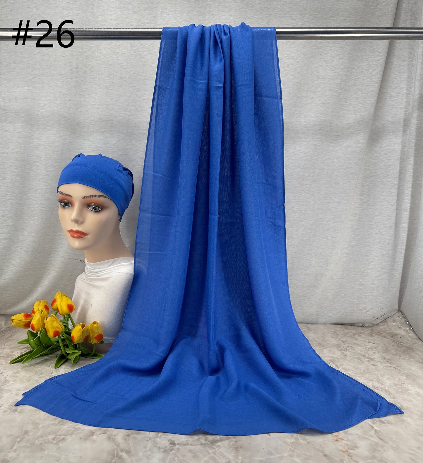 110colors Modal Hijab with Modal Undercap Set Basic Stretchy Pullover Headscarf Thin Breathable Sunscreen Head Wrap Hijabs Scarf